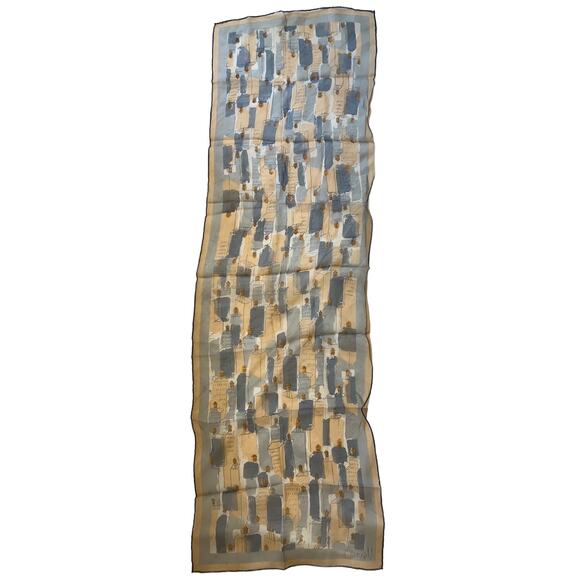 Vintage VERA Neumann Scarf ~ Ladybug Signed ~ sheer ~ Gray - Picture 2 of 8